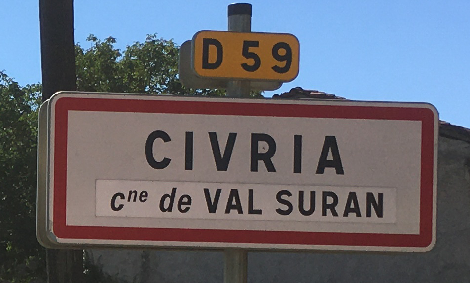 Panneau d'agglomération Civria