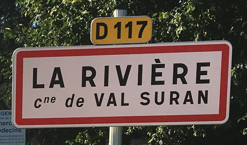 Panneau d'agglomération La Rivière