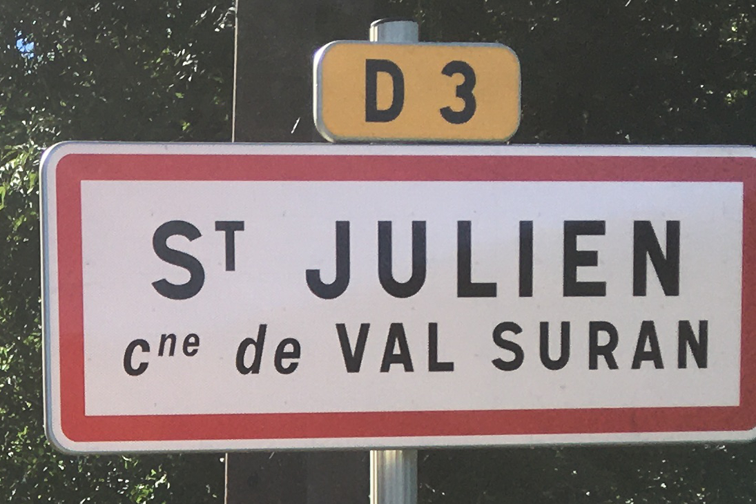 Panneau d'agglomération St Julien