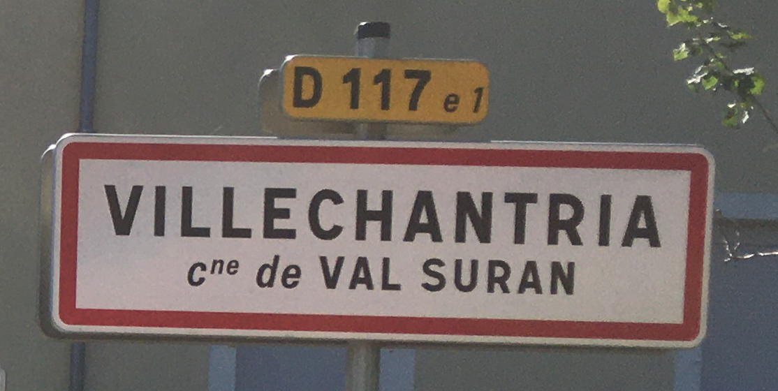 Panneau d'agglomération Villechantria